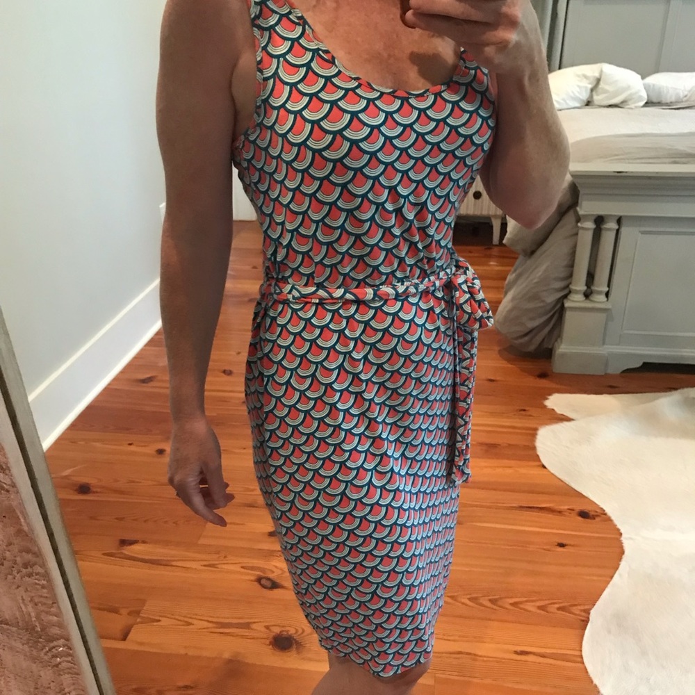 Knit tank dress with tie
